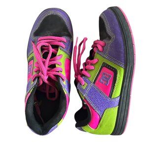 DC Shoes Women’s Destroyer Skate Shoes Sz 6.5 Neon Green Pink Purple Retro Y2K